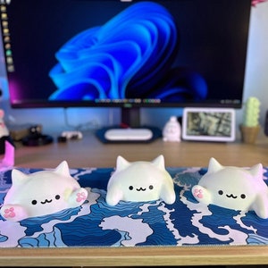 Bongo Cat Meme Desktop Accessories | Desk Decoration | Kawaii Cat Japanese Gift | Gamer Gift Home decor Christmas Gift Present