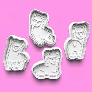 ラマ動物クッキーカッター＆フォンダンスタンプセット – 楽しいベーキングツール、パーティーのお祝い、ベーカー向けのテーマクッキー