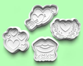 Valentines Cookie Cutter Set: 3D Printed Fondant Stamp (8-9cm)