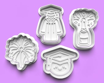 Cookie Cutter and fondant stamp Graduation Party Celebration Set, Party Celebration birthday Cake Baker Cookies Baking