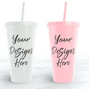 Personalized Heart Pastel Colour Cold Cups: Name, Party, BBQ, Wedding, Hen Do, Bridesmaid, Pink, Blue, Green, White, Summer, 24 Oz Tumbler