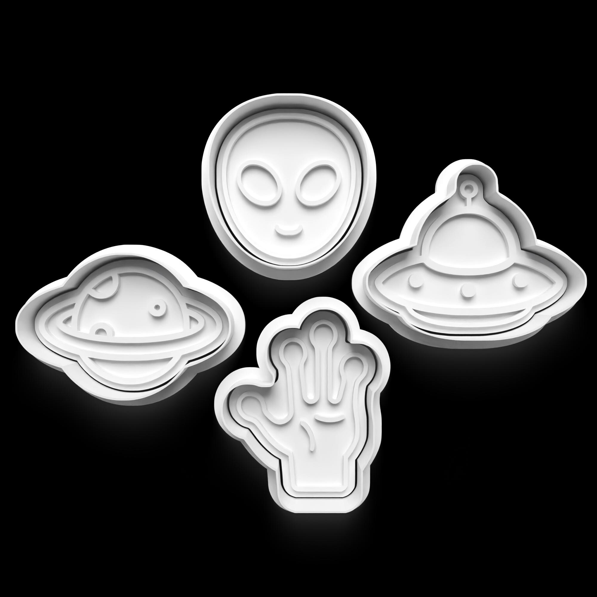 UFO Alien Cookie Cutter Set: 3D Printed Party Baking - Etsy
