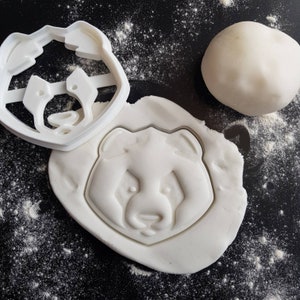 Panda cookie cutter Animal head baking biscuit cutters 3D printed Kids Craft stamp embosser