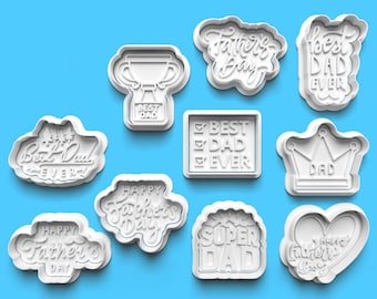 Cookie Cutter and fondant stamp, Fathers Day Sweets For Dad Selection Set, Party Celebration Birthday Gift, Cake Baker Cookies Baking