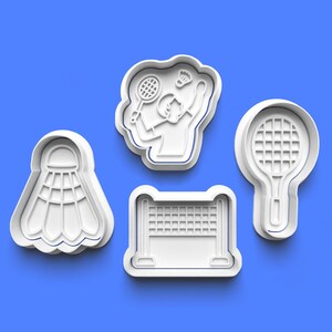 Badminton Cookie Cutter Set – Custom Printed Racket & Shuttlecock Shapes for Sports Party Baking, Athlete Gifts, Team Treats Birthday Fun