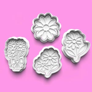 Daisy Flower Cookie Cutter Set – Spring Floral Cookie Molds for Garden Party, Mother's Day, Baby Shower, 3D Printed Baking Tools