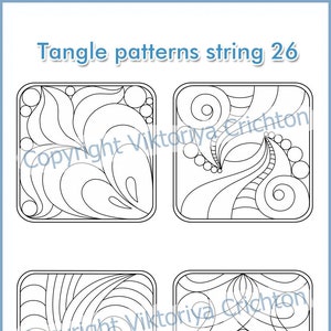 Zentangles Strings voor het tekenen van patronen 26. Tangle-patroon printbare string, jpeg, PDF.