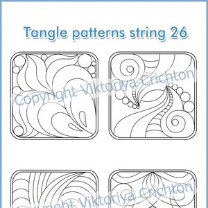 Zentangles Strings for drawing patterns 26. Tangle pattern printable string, jpeg, PDF.