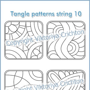 Zentangles Strings for drawing patterns 10. Tangle pattern printable string, jpeg, PDF.