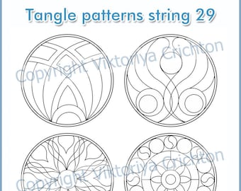 Tekenlijnen voor zentangles_29. Zentangle cirkel digitale startwerkbladen. Printbare tekenlijnen voor zentanglepatronen, JPEG en PDF.