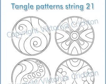 Tekenlijnen voor zentangles_21. Zentangle cirkel digitale startwerkbladen. Printbare tekenlijnen voor zentanglepatronen, JPEG en PDF.