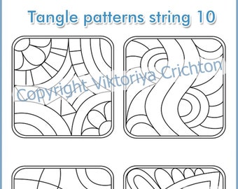 Zentangles Strings for drawing patterns 10. Tangle pattern printable string, jpeg, PDF.