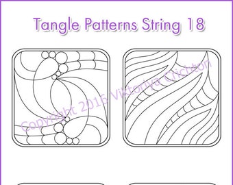 Zentangles Strings For Drawing Patterns 17 Tangle Pattern Etsy