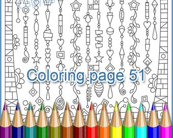 Coloring page 51, Zen Dangles, doodle zenspirations, Zendoodle printable art, PDF and JPEG.