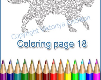 Сoloring page animal 18. Cat. Doodle flowers for adults, printable PDF and JPEG, zentangle art, zendoodle.