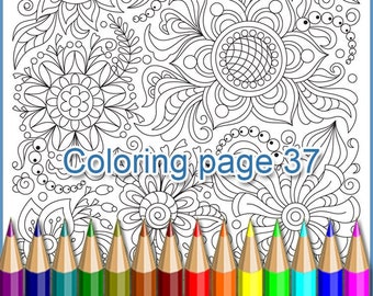 Coloring page 37 for adult. Zentangle (zendoodle) coloring antistress, a translucent template to draw a zentangle art yourself.