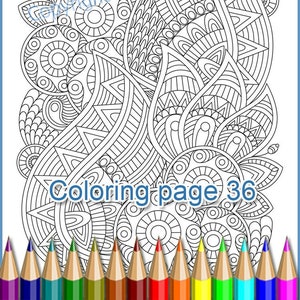 Coloring pages 36 for adults, Zentangle art pattern printable.