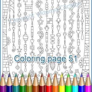 Kleurplaat 51, Zen Dangles, doodle zenspirations, Zendoodle afdrukbare kunst, PDF.