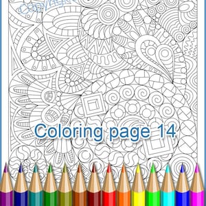Malseite 14 für Erwachsene. Zentangle Coloring Antistress, eine durchscheinende Vorlage zum Selbstzeichnen einer Zentangle-Kunst, PDF.