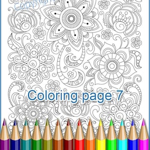 Coloring page 7 for adult,  a translucent template to draw a zentangle art yourself. Zentangle coloring antistress, PDF.