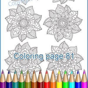 Сoloring page 81 doodle flowers and leaves for adults, zen doodle, art therapy, сoloring antistress.