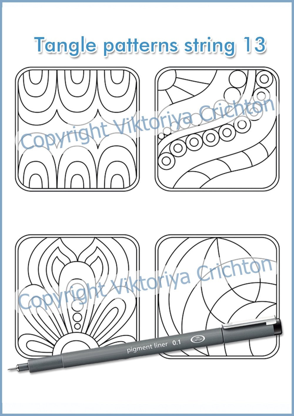 Strings for Drawing Zentangles_13. Zentangle Starter Pages. Tangle ...