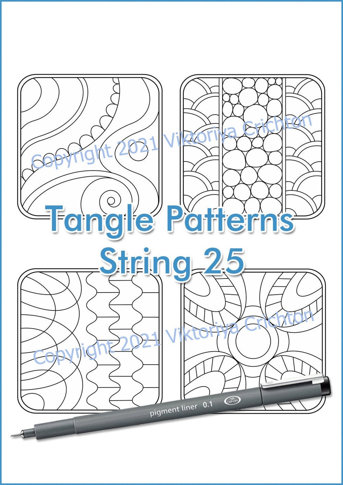 Zentangles Strings for Drawing Patterns 25. Tangle Pattern - Etsy