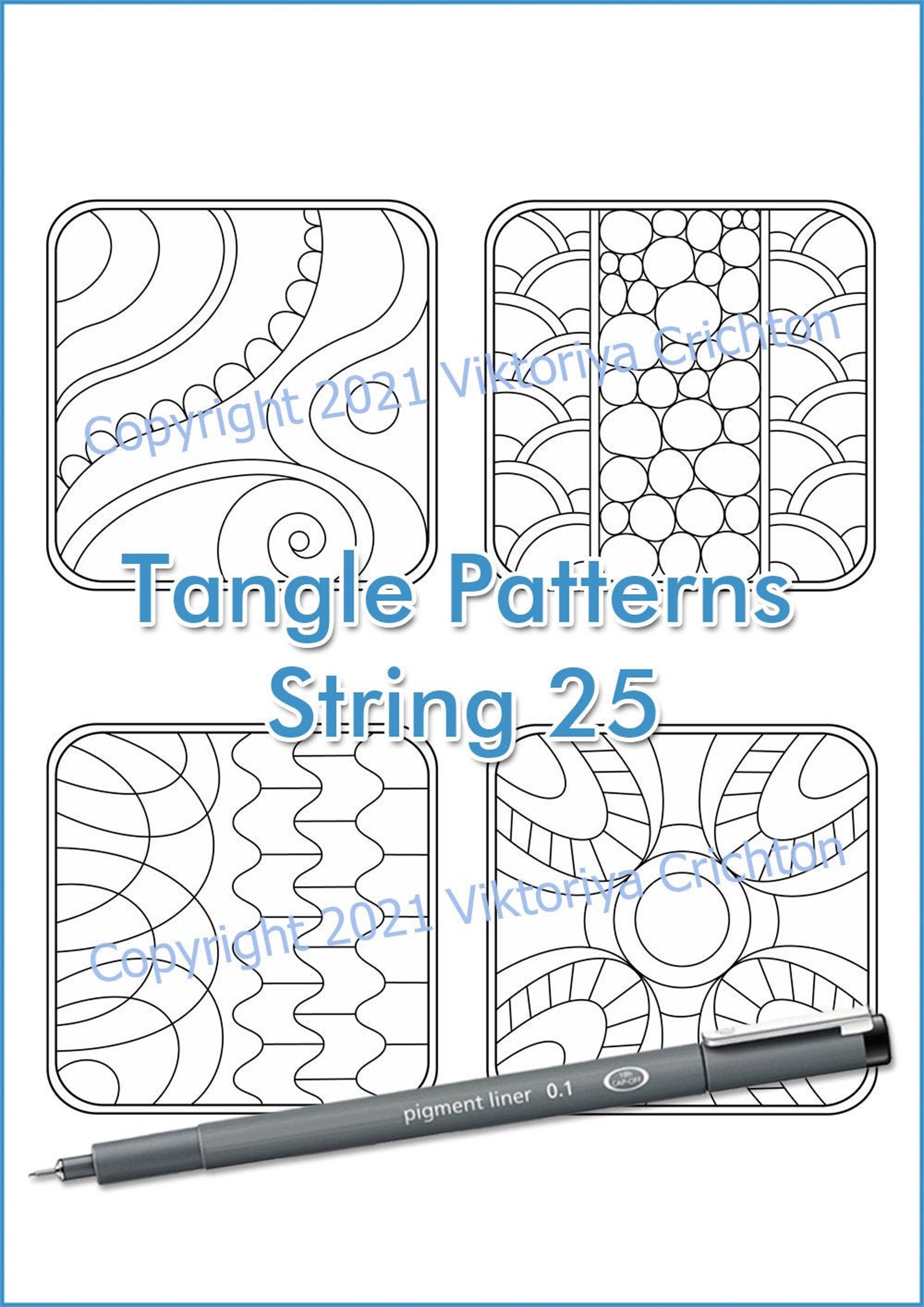 Zentangles Strings for Drawing Patterns 25. Tangle Pattern Etsy
