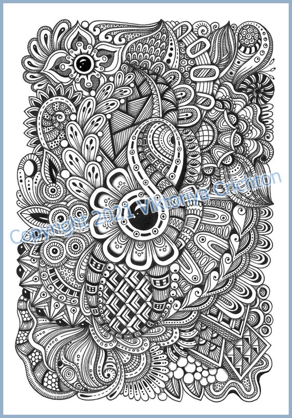 Zentangle Art 2. Original Graphic Handmade. Digital Prints | Etsy