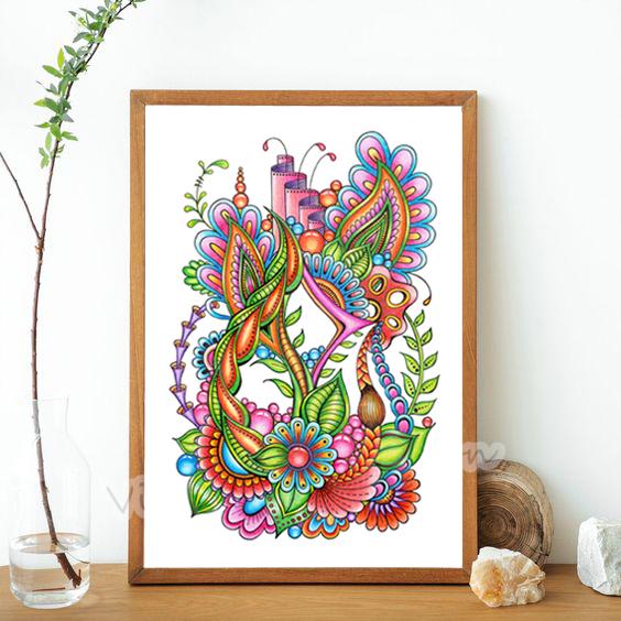 Magic Zentangle Flowers (zendoodle)_23. Abstract Drawing in