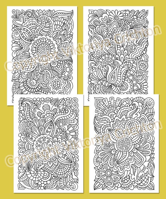 Zendoodle 塗り絵ブック_V.7、大人向けの 12 ページのゼンタングル