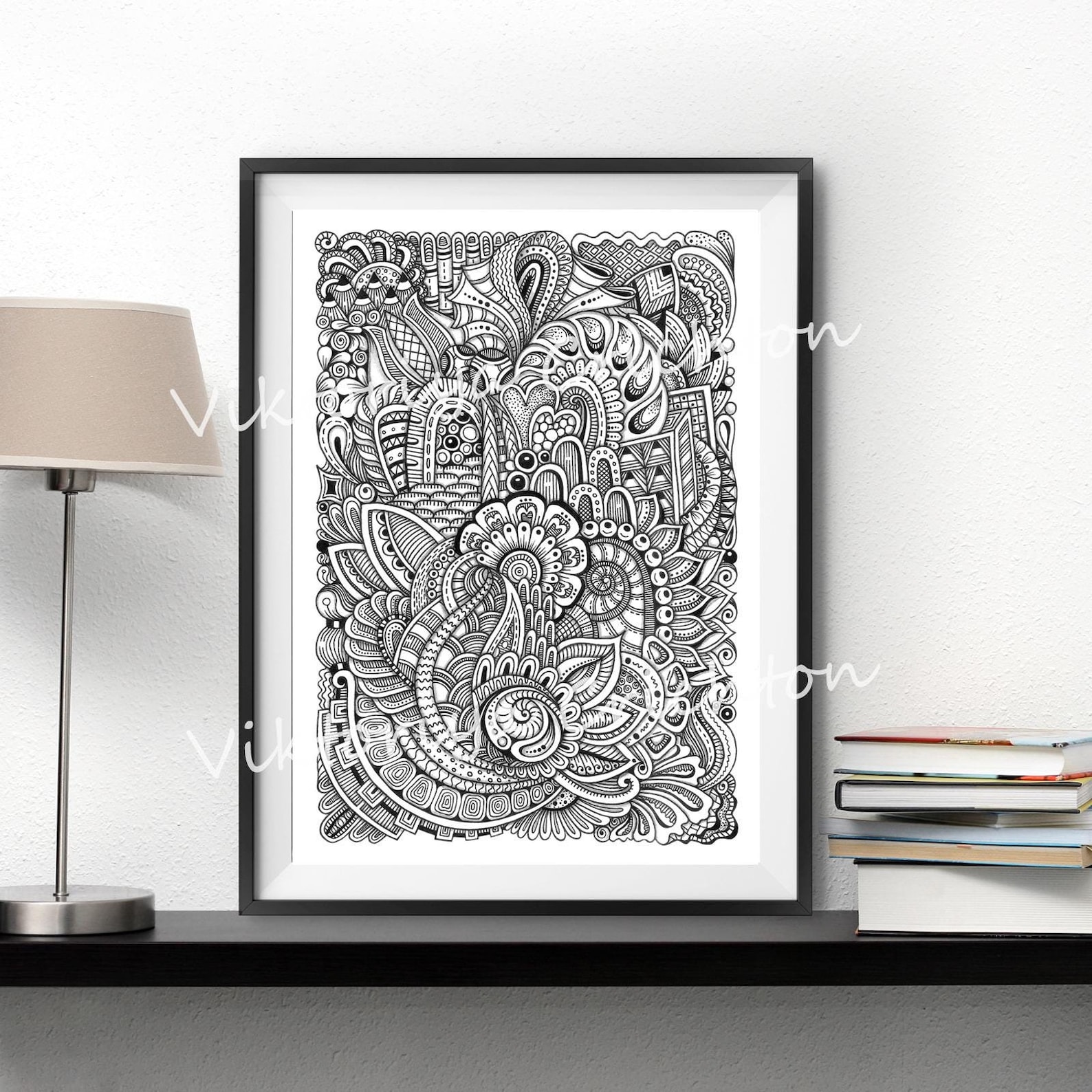 Zentangle Art 4. Original Zenart Graphic Handmade. Digital Prints Wall ...
