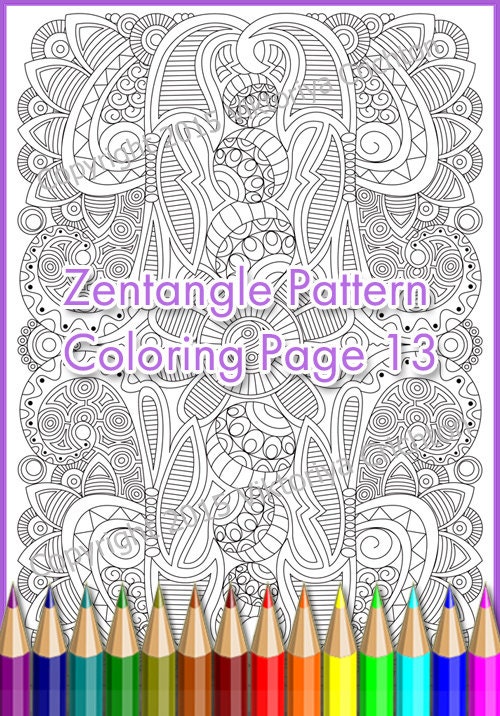 Coloring Page 13 for Adult Zentangle Art PDF Abstract - Etsy