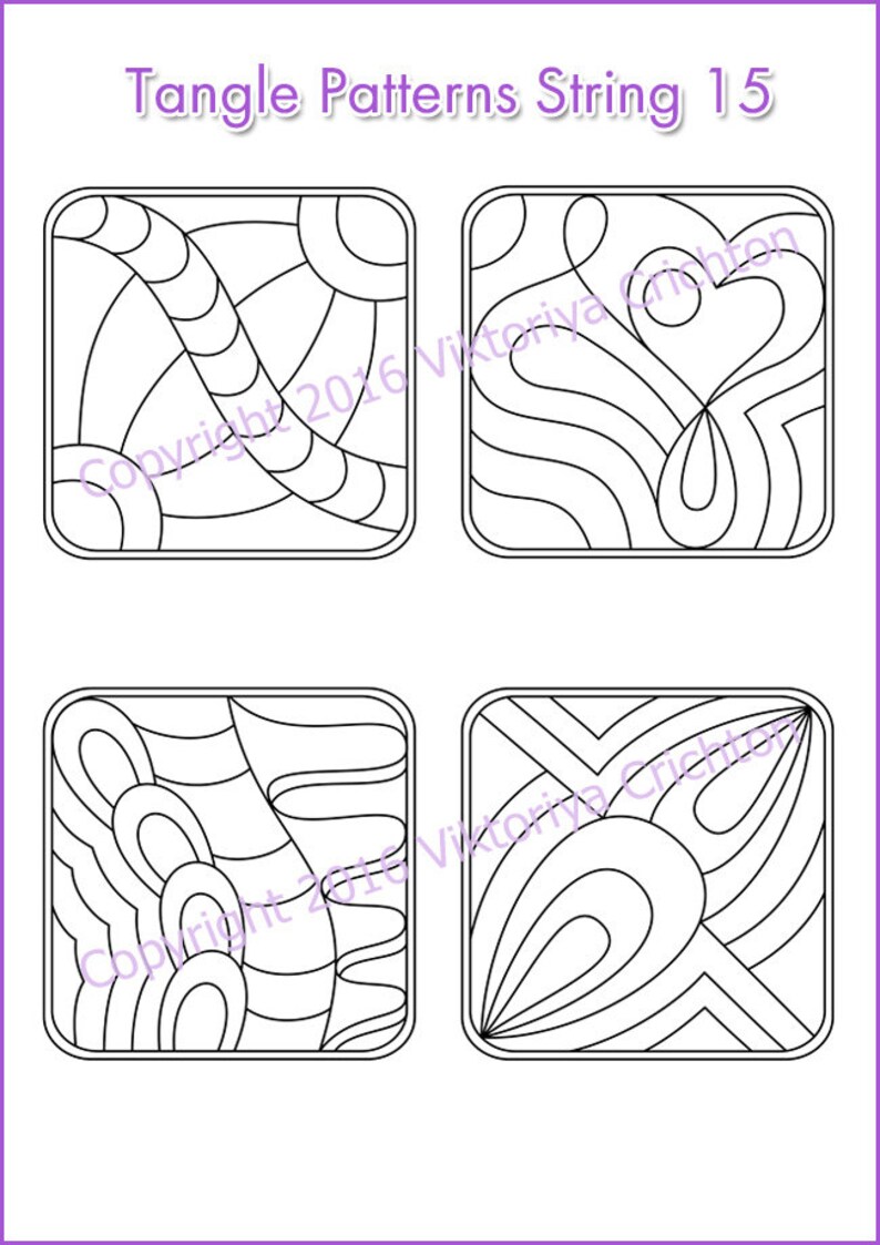 Strings for Drawing Zentangles_15. Zentangle Starter Pages. Etsy