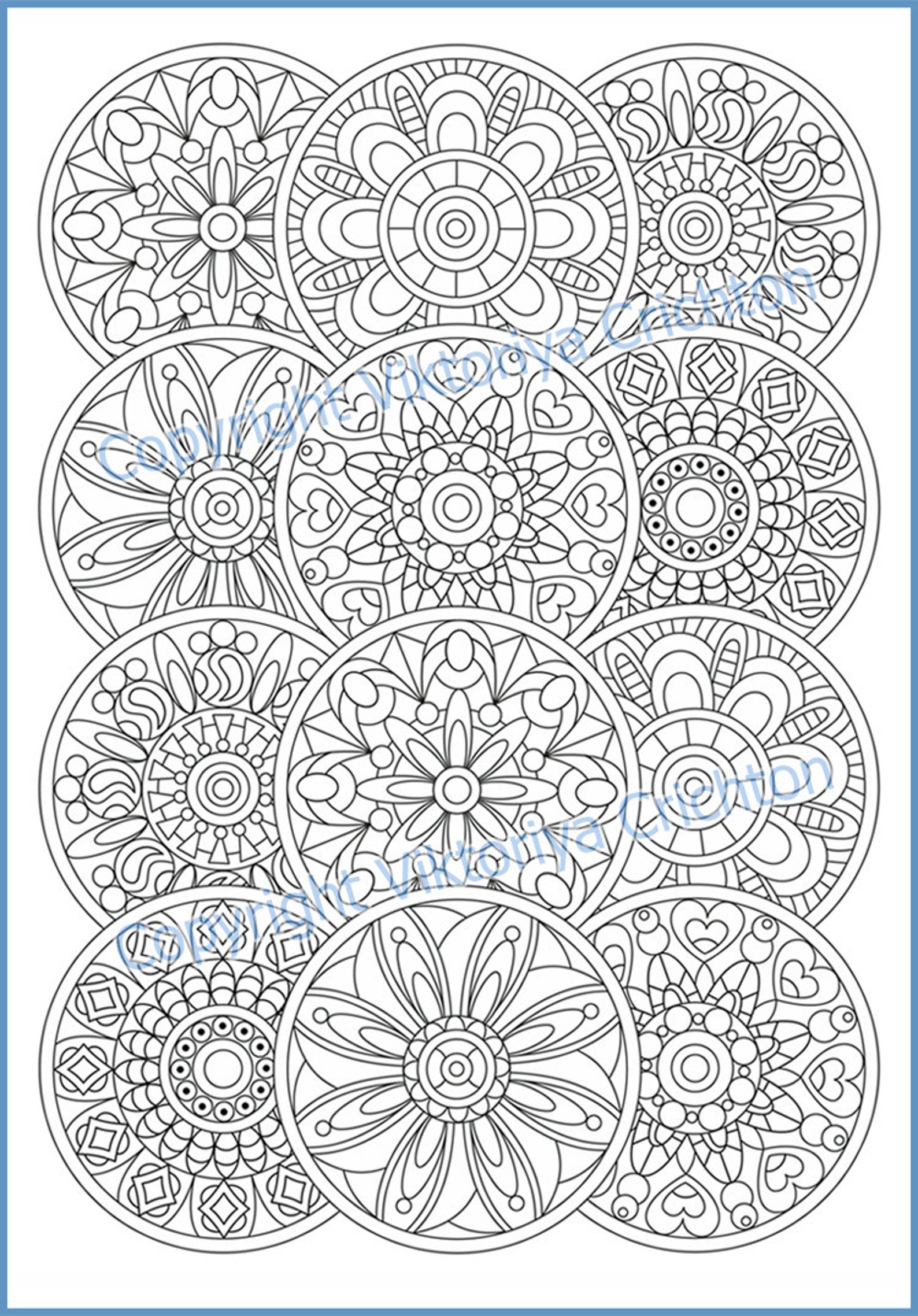 Coloring Page 20 for Adult, Mandalas Zentangle, a Translucent Template