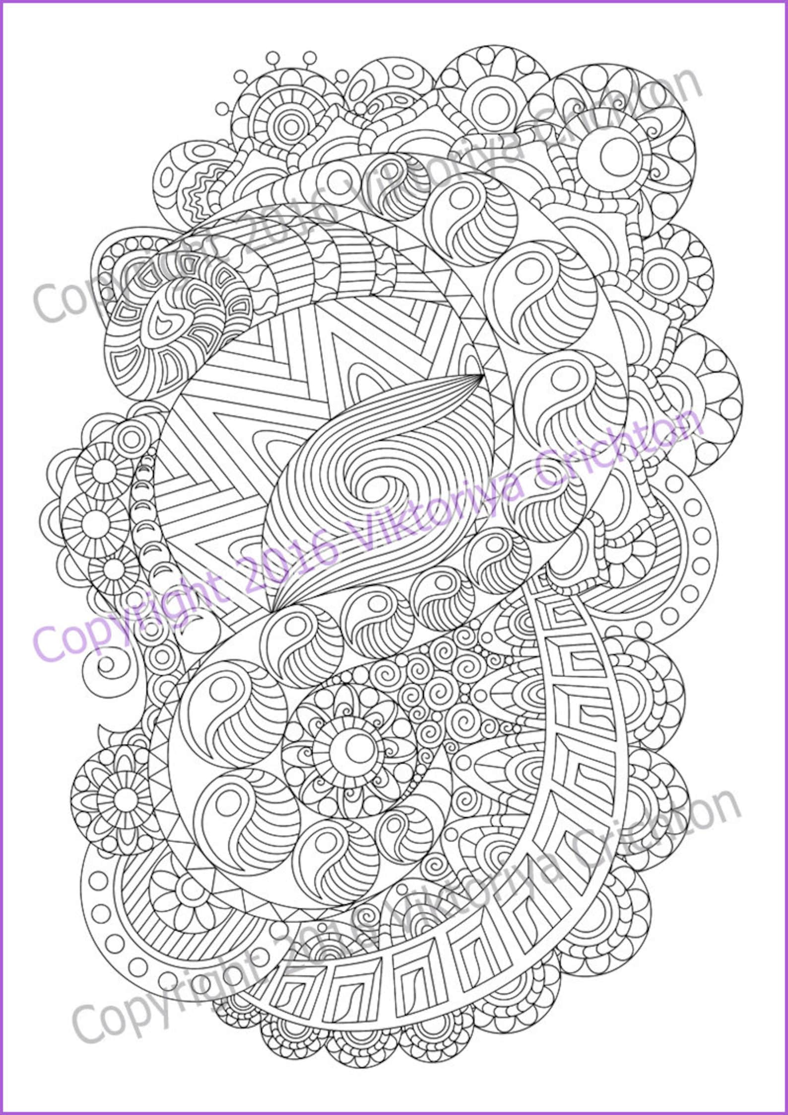 Coloring Page 4 Zentangle for Adult Printable Zentangle - Etsy