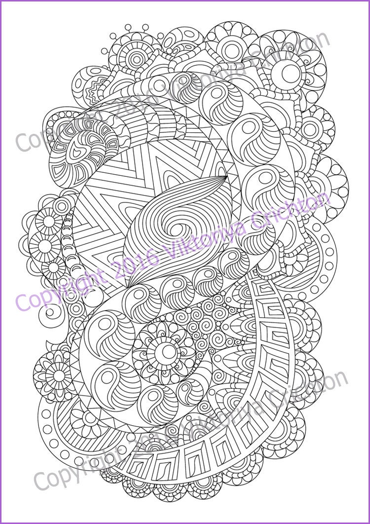Coloring Page 4 Zentangle for Adult Printable Zentangle - Etsy