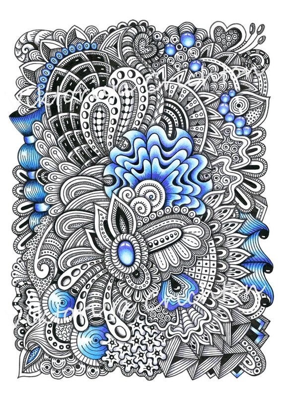 Winter Zenart 3_ Мodern Abstract Drawing in Zenart Style, Handmade