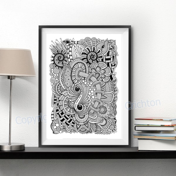 Zentangle Art Print Etsy