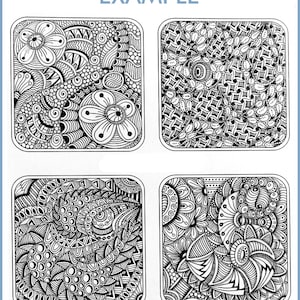 Strings for Drawing Zentangles 5. String Art Template. Tangle Pattern ...