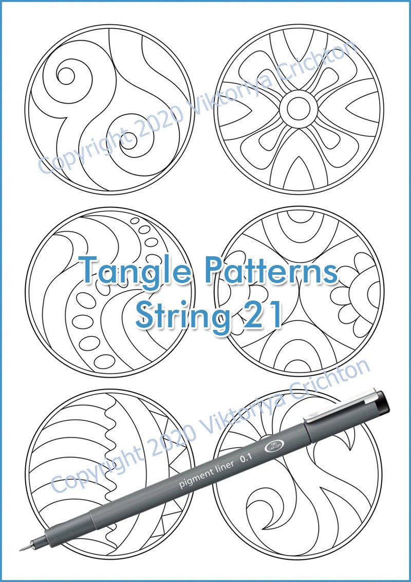 Strings 21 for Drawing Zentangle Patterns in the Circle - Etsy Norway
