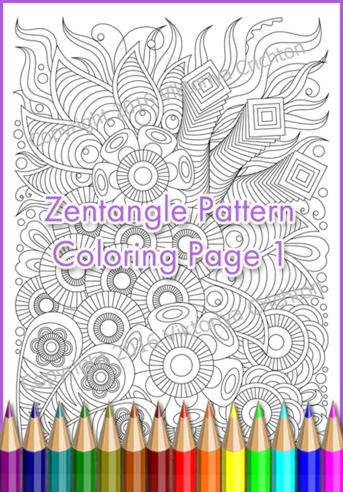 Coloring Page 1 for Adult Zentangle Art Zentangle Inspired - Etsy