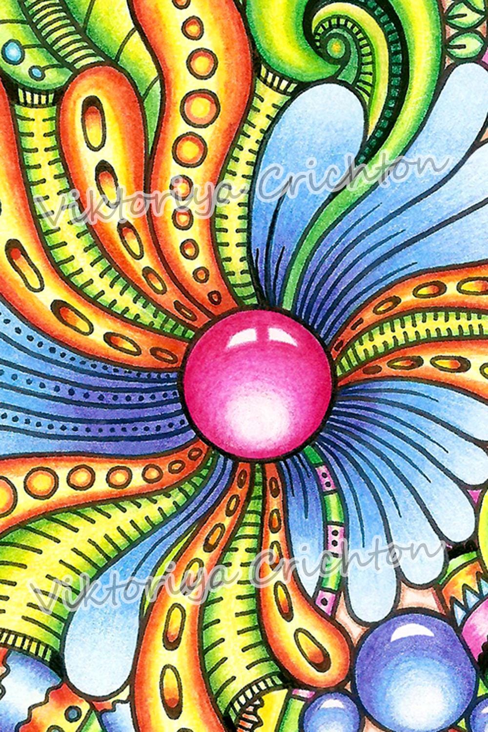 Magic Zentangle Flowers (zendoodle)_38. Abstract Drawing in