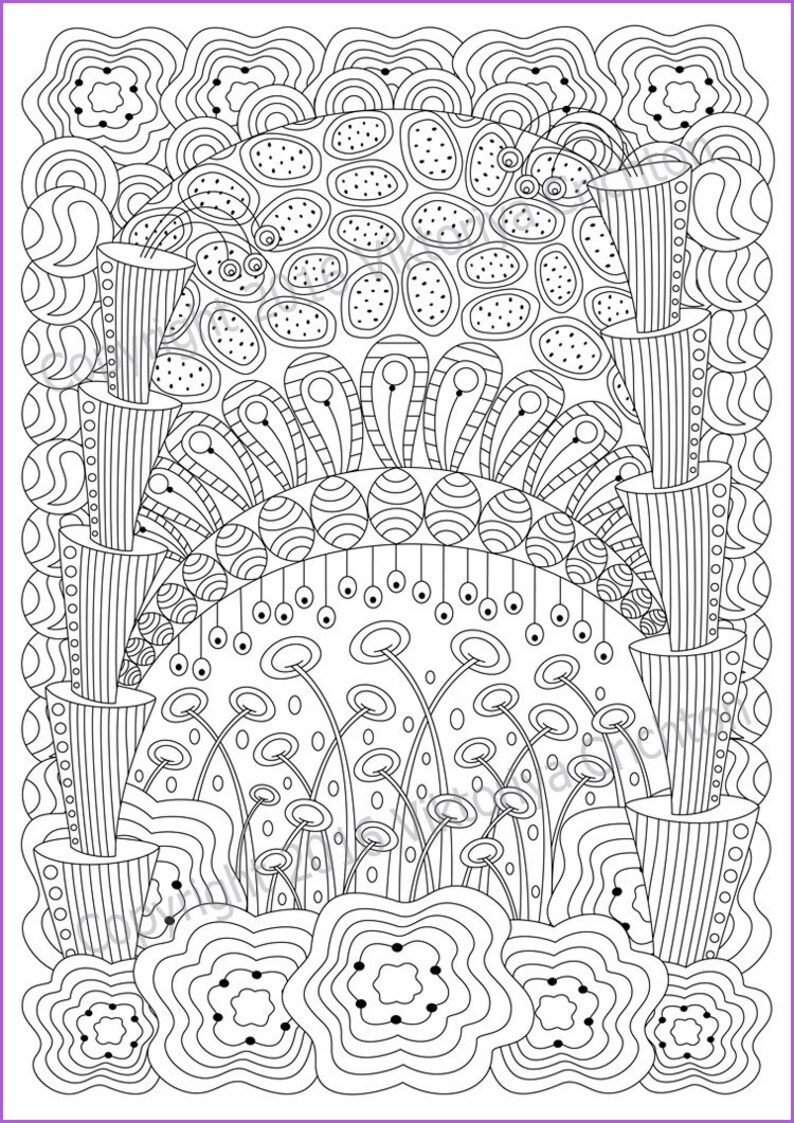 Zentangle art Pattern 24 Coloring page for adult zentangle | Etsy