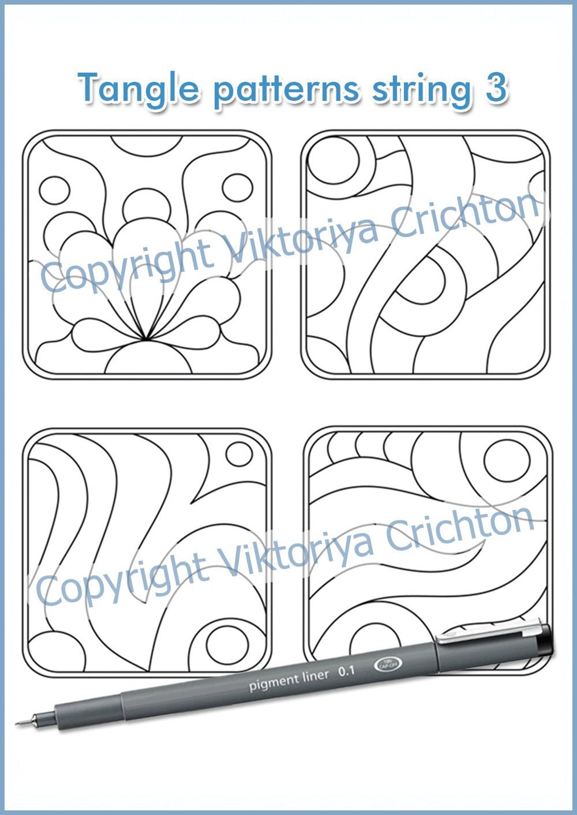 Draw Strings Template Strings for Drawing Zentangles. String Art Template 3. Tangle Pattern ...