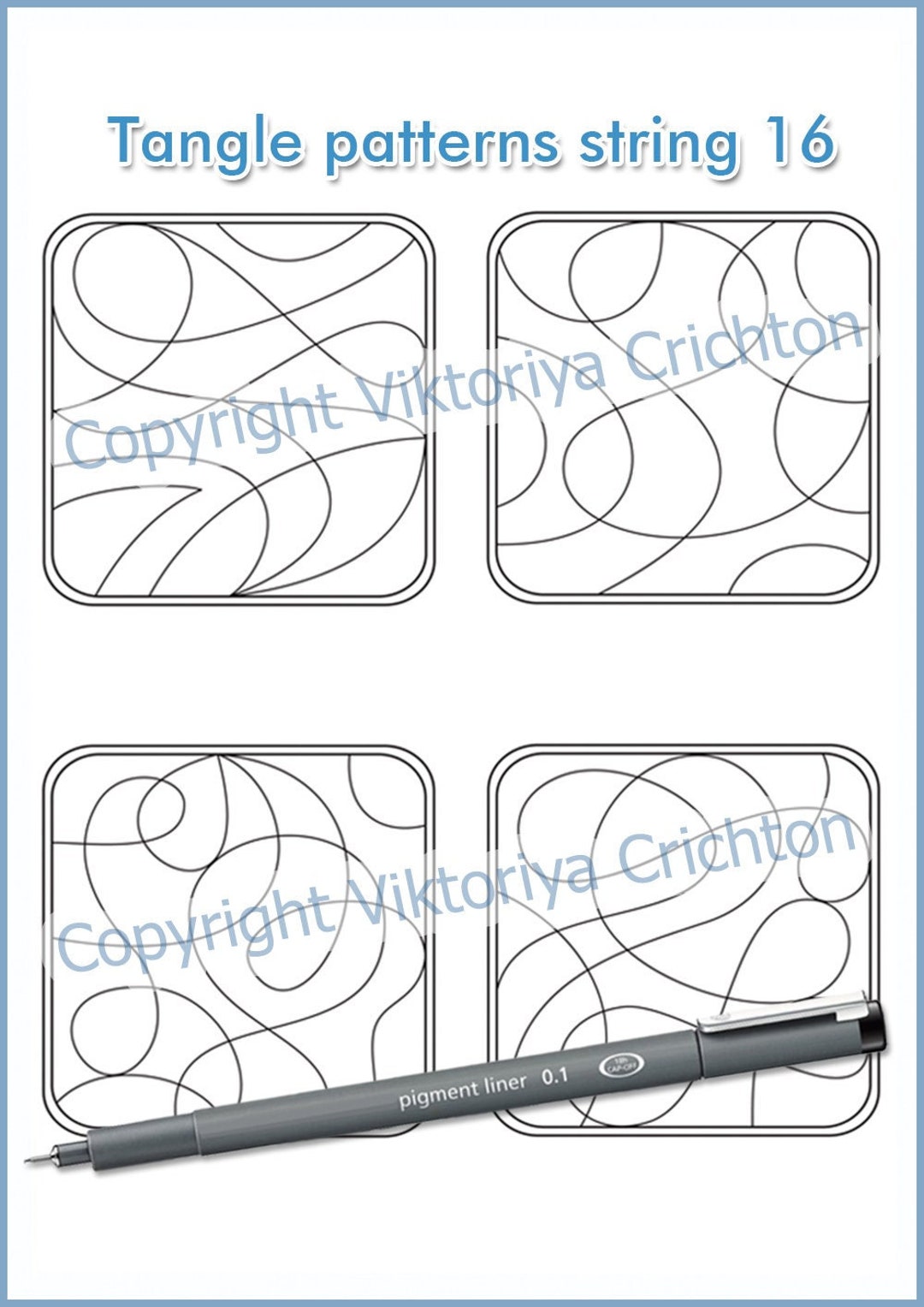 Strings for Drawing Zentangles_16. Zentangle Starter Pages. Tangle ...