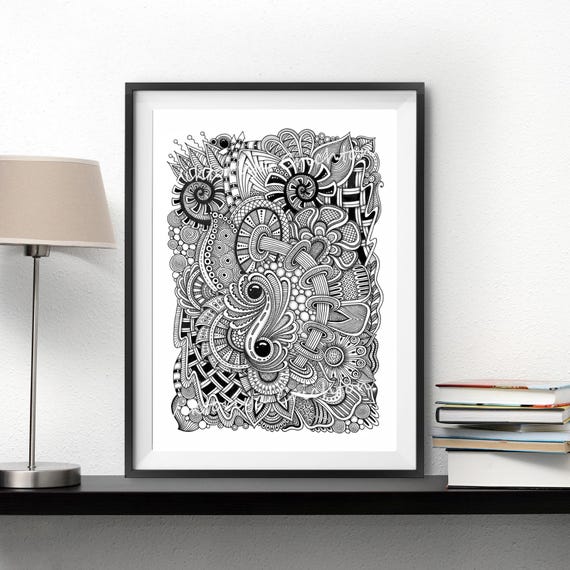Zentangle Art 2. Original Zenart Graphic Handmade. Digital