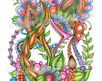 Magic Zentangle Flowers (zendoodle)_23. Abstract Drawing in