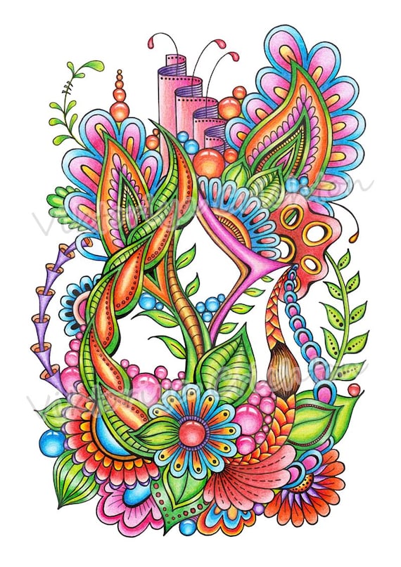 Magic Zentangle Flowers (zendoodle)_23. Abstract Drawing in