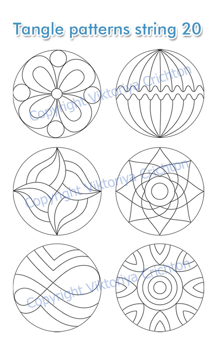 Tangle Pattern String Book V.3, Templates Strings for Drawing Zentangle ...